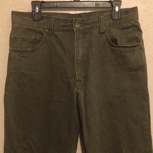 Carbon Jeans with belt mens size 34X32 olive green - Picture 8 of 13